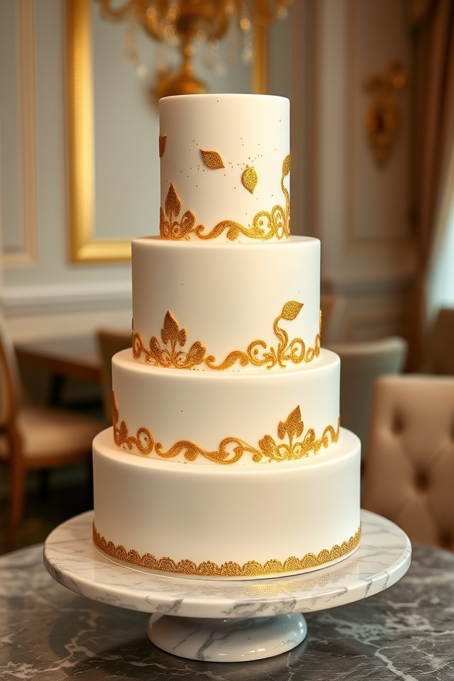 luxurious gold cake accents