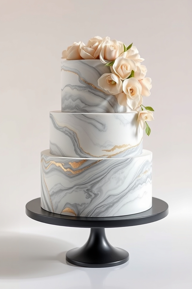 luxurious swirling marble accents