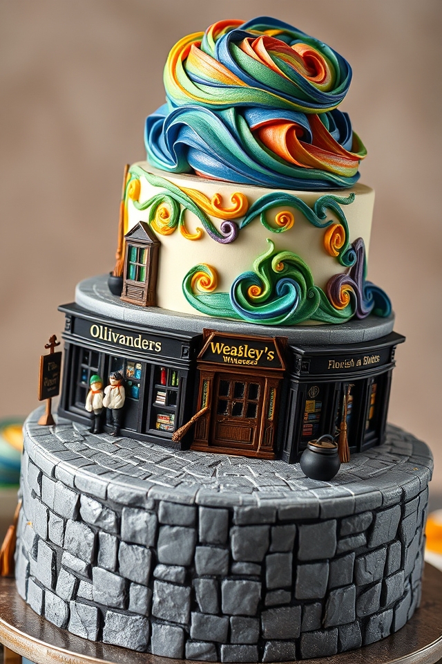 magical diagon alley cake