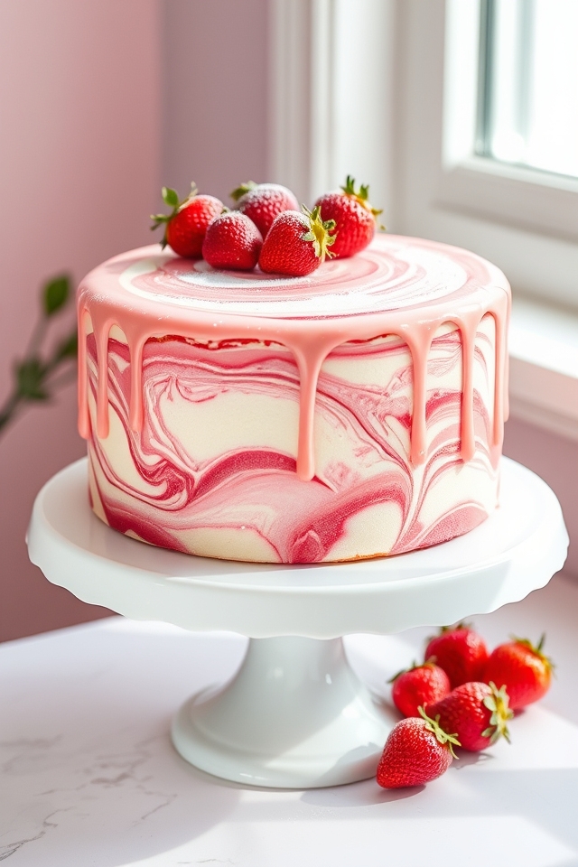 marbled strawberry vanilla delight