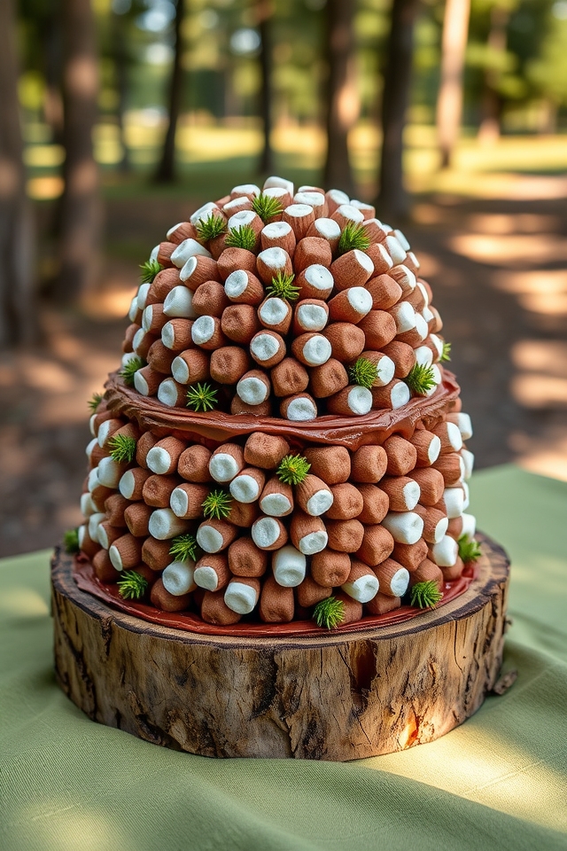 marshmallow pinecone cake design