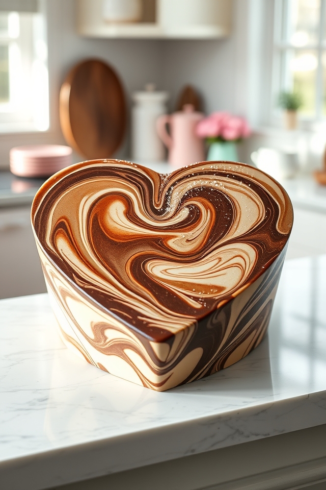 mesmerizing marbled heart swirl