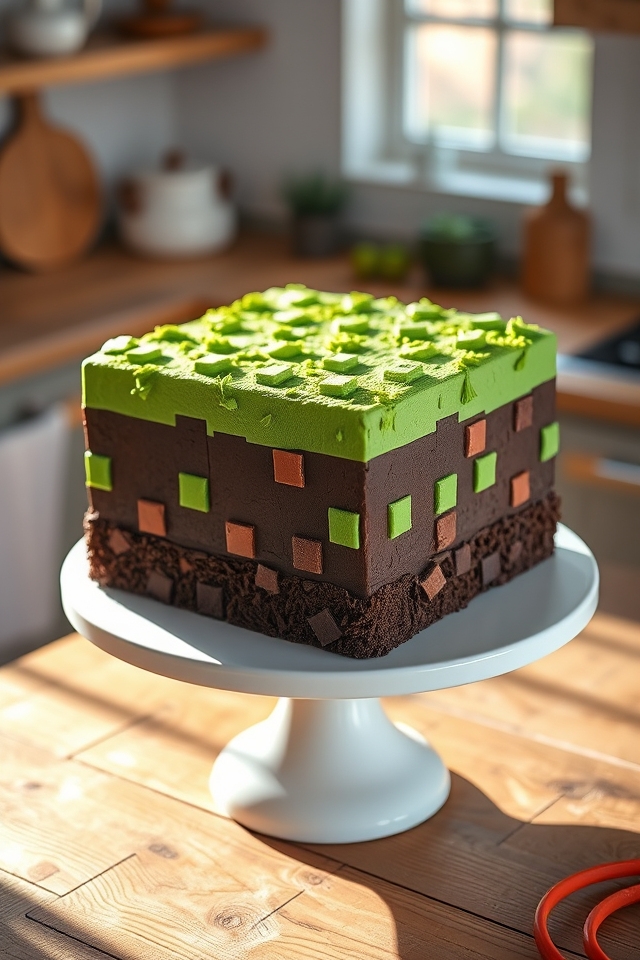 minecraft grass block cake