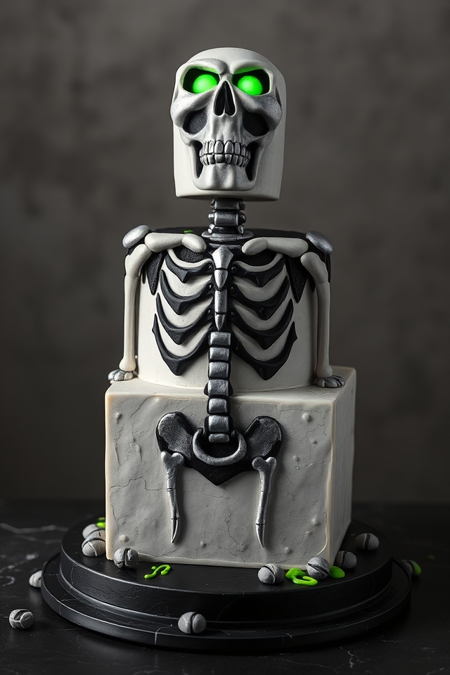 minecraft skeletal warrior cake