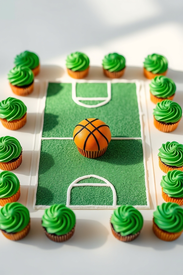 mini court cupcake layout