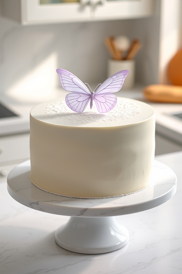 minimalist butterfly accent dessert