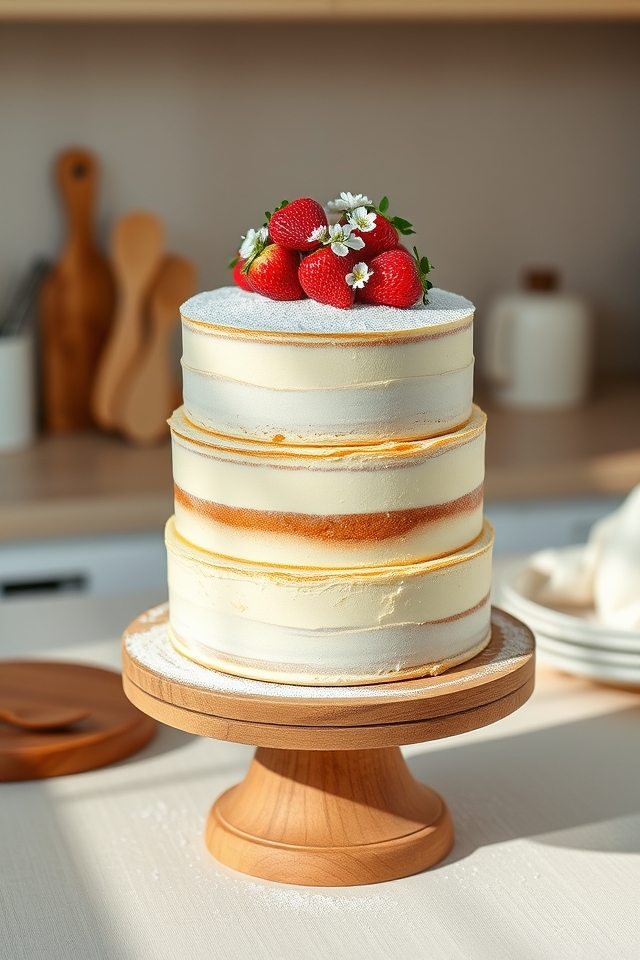 minimalist naked cake look