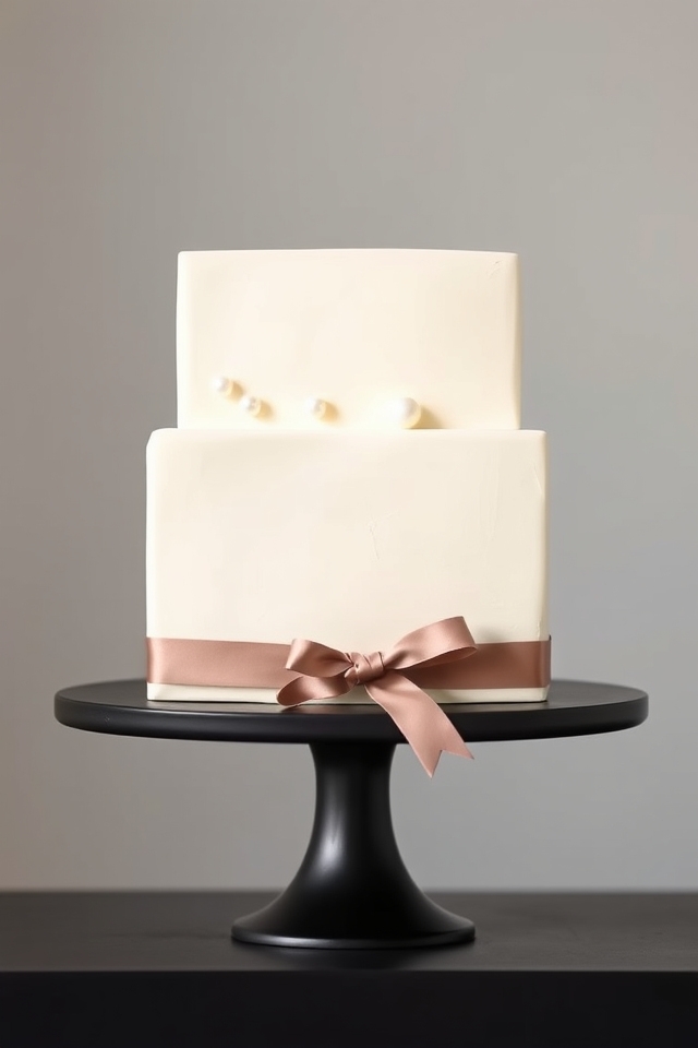 minimalist square cake elegance