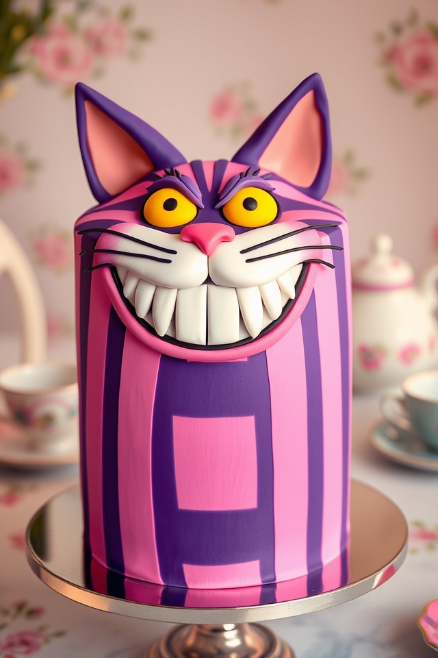 mischievous purple pink grin