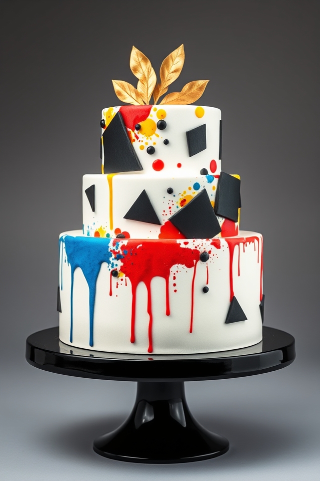 modern abstract art cakes