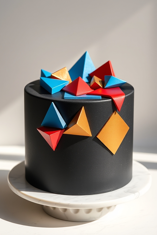 modern artistic geometric cakes