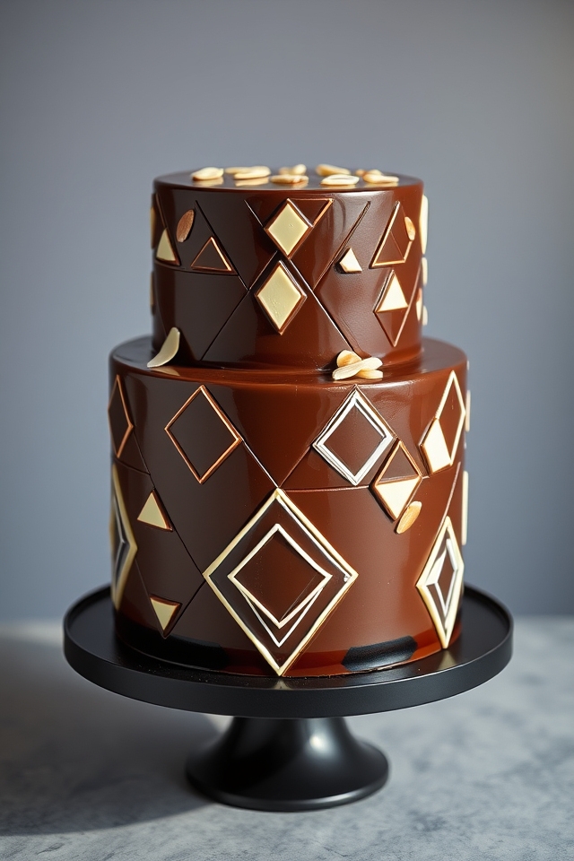 modern chocolate almond geometric