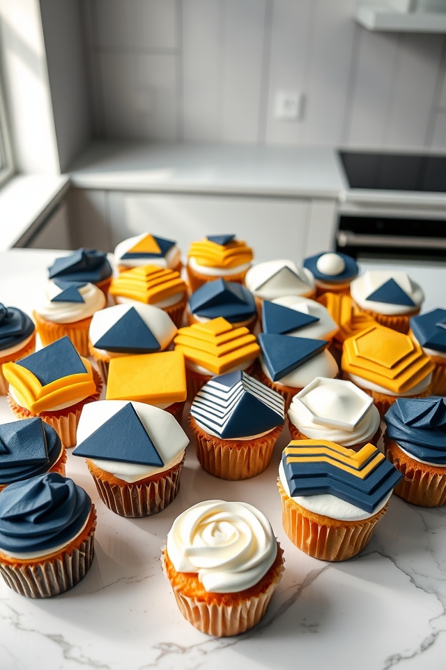 modern geometric cupcake designs