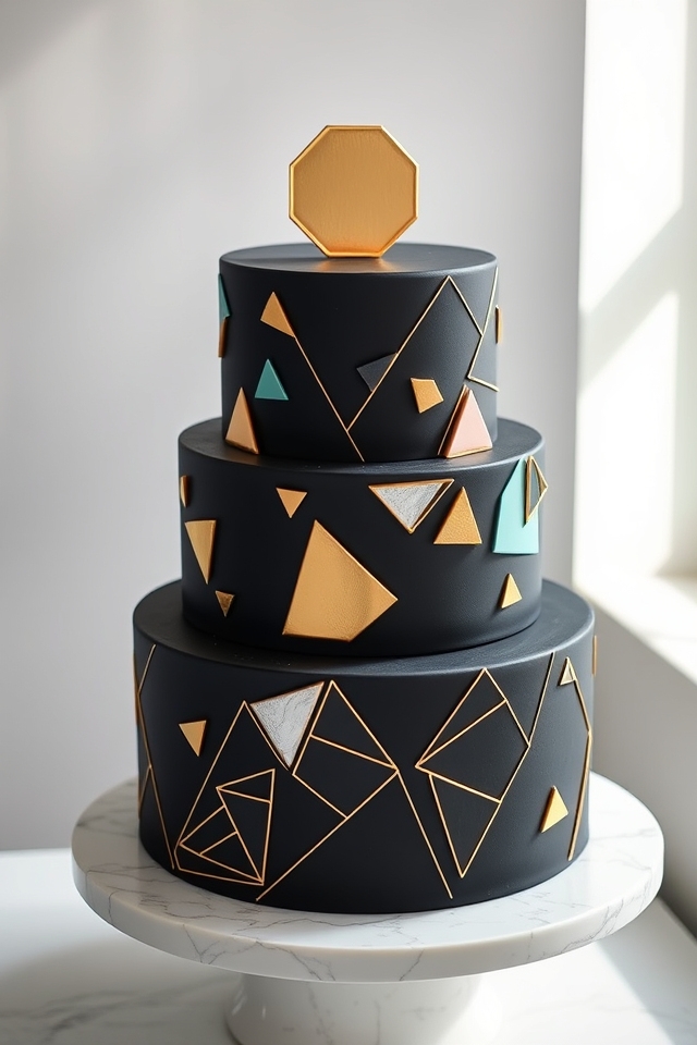 modern geometric pattern cake