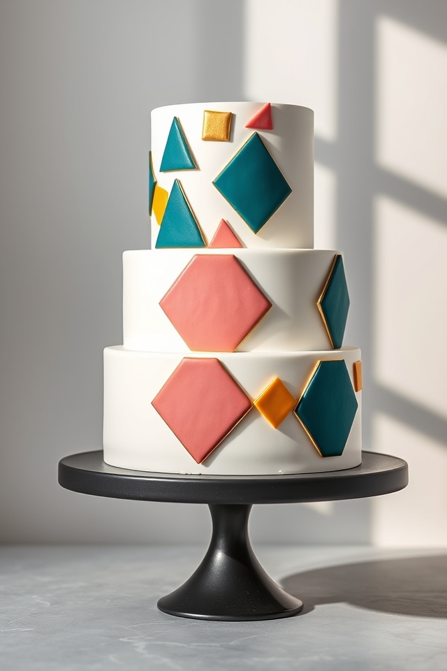 modern geometric pattern cake