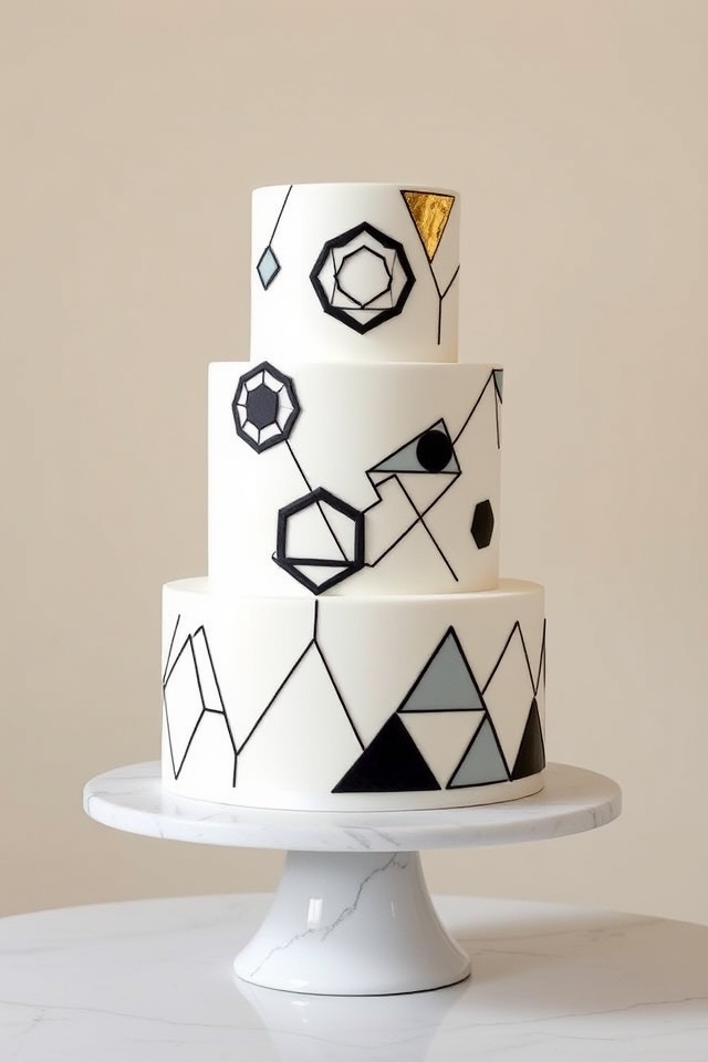 modern geometric wedding cakes