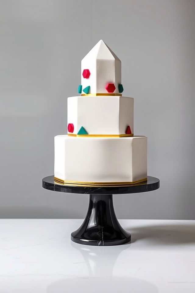 modern geometric wonder cakes