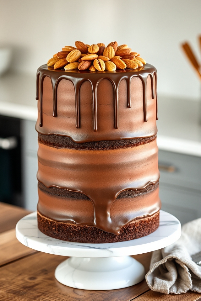 moist chocolate almond layers