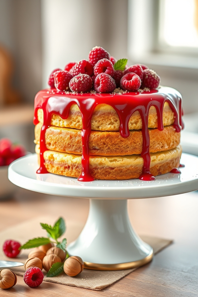 moist hazelnut raspberry torte