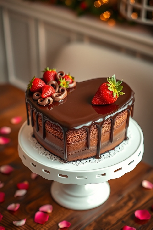 moist heart shaped chocolate cake