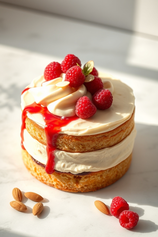 moist raspberry almond cake