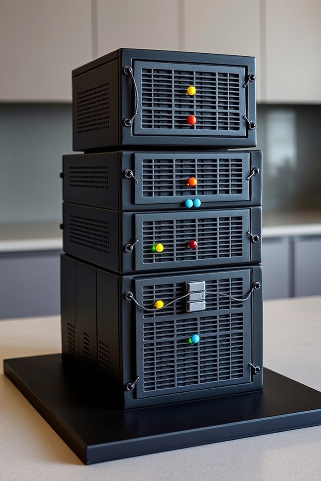 multi tiered edible server rack