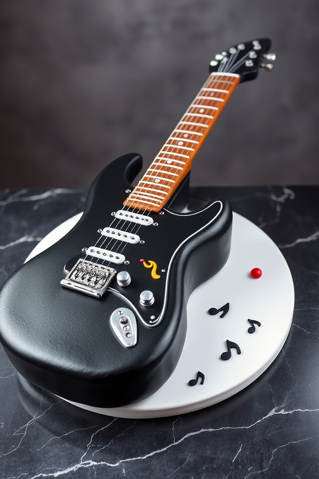 music lover guitar cake