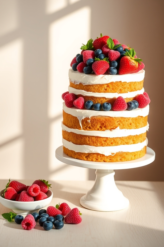 naked cake fresh berries