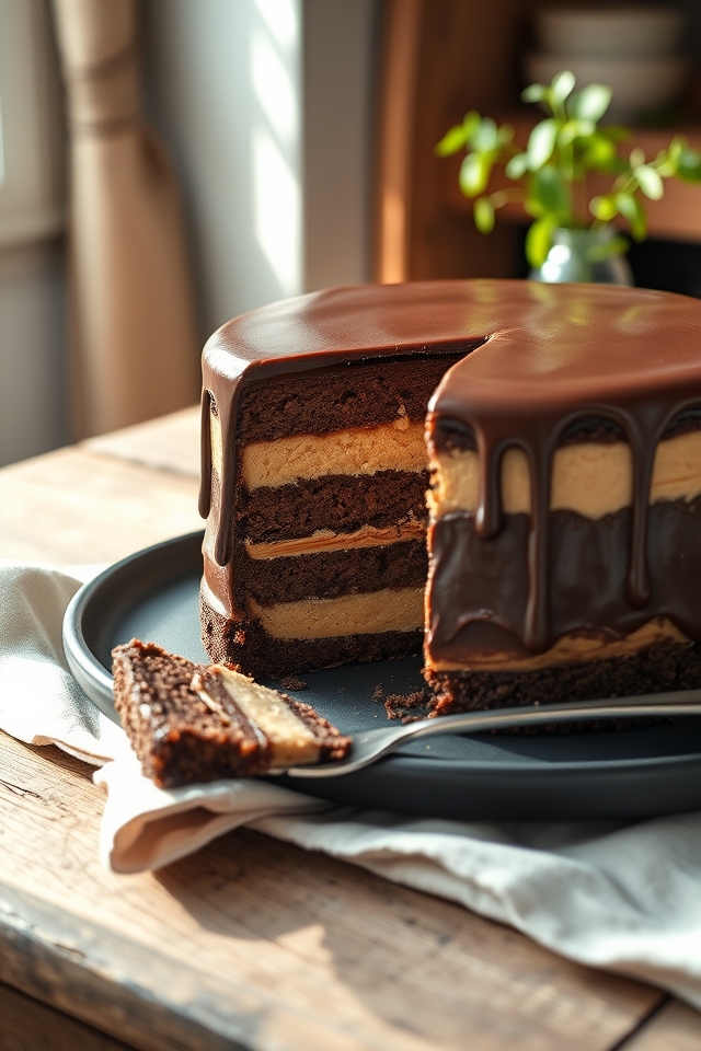 no bake chocolate peanut cake