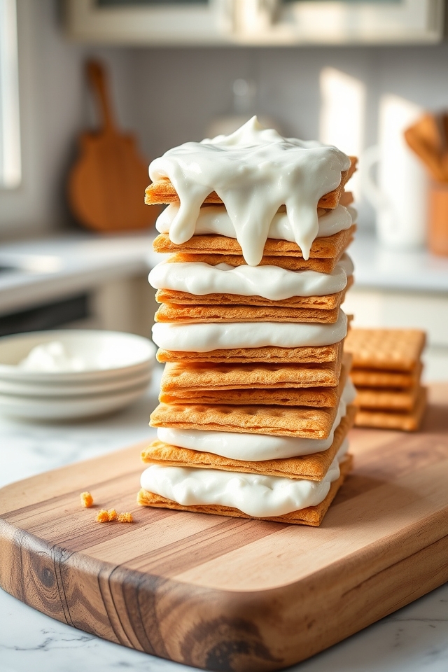 no bake marshmallow fluff stack