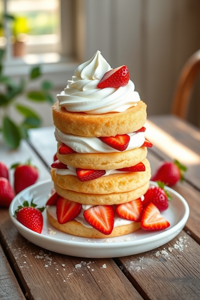 no bake stacked strawberry shortcake