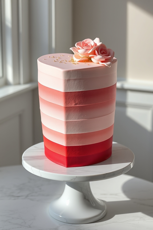 ombre heart layered design
