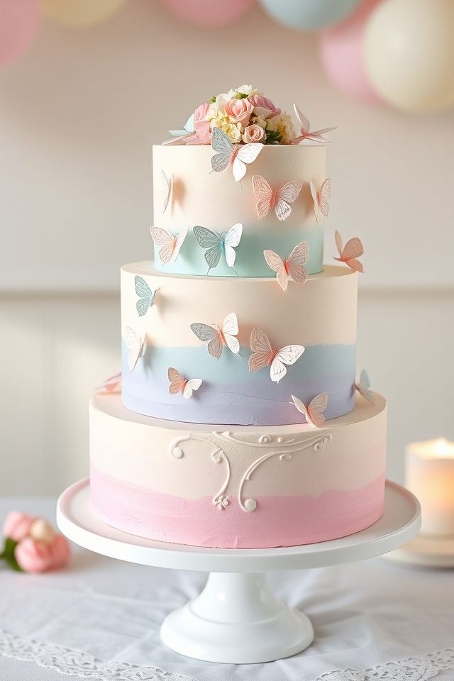 pastel butterfly baby shower