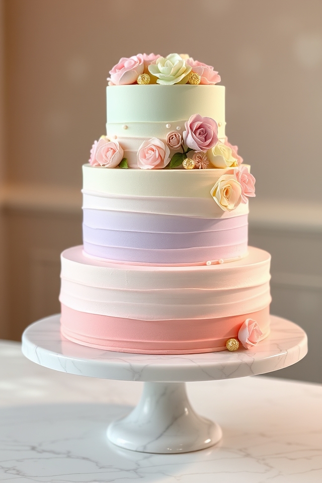 pastel multi tiered sweet sixteen