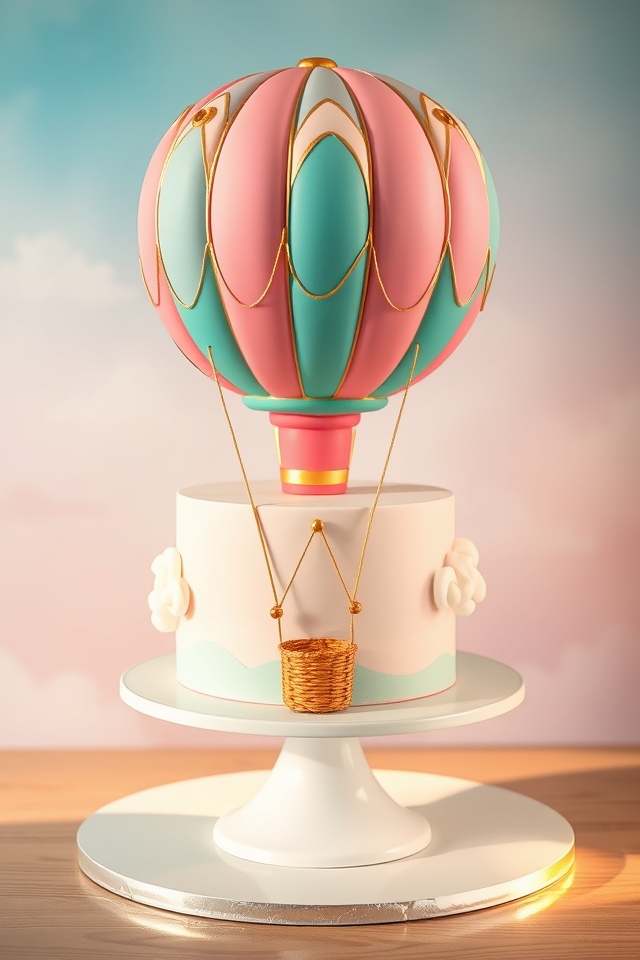 pastel sky balloon cake