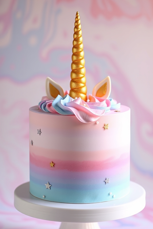 pastel swirls shimmering horn