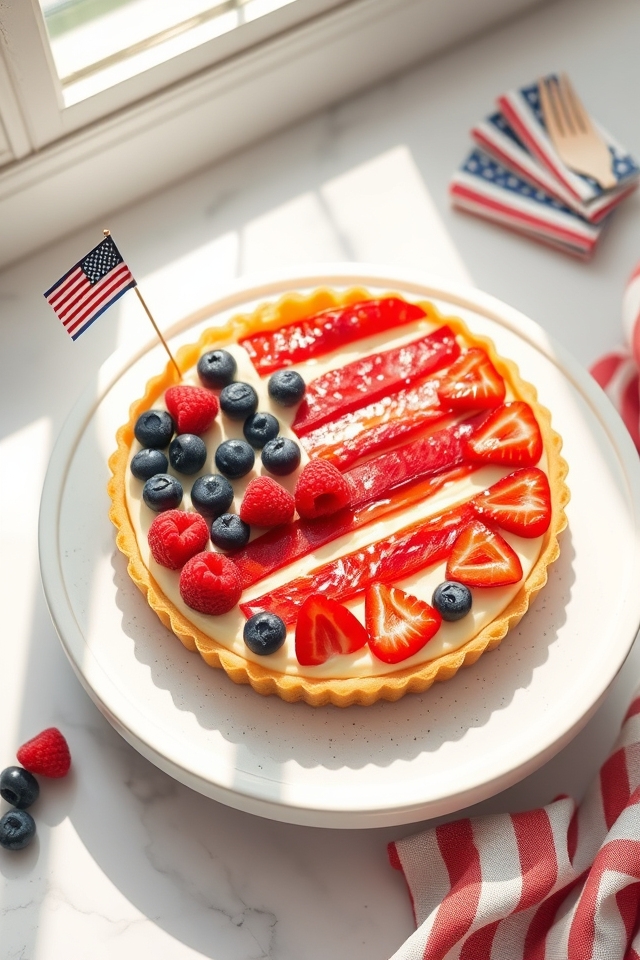 patriotic flag fruit tart