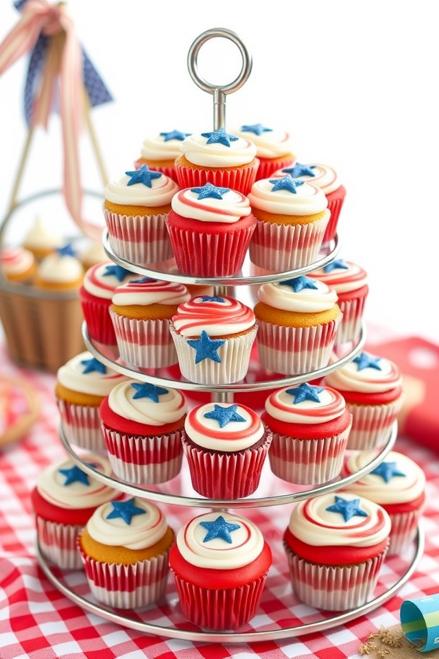 patriotic stripes stars tower