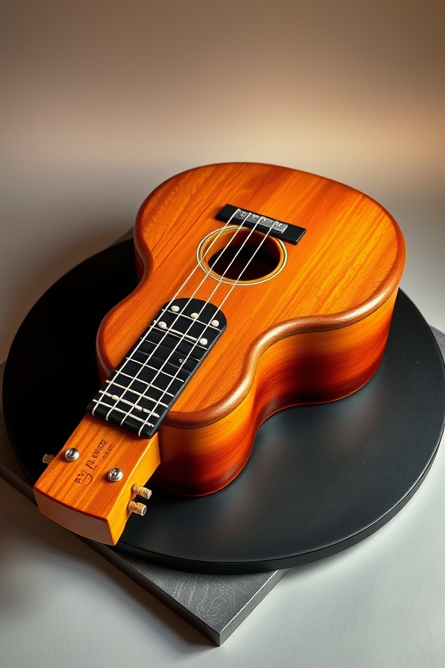 personalized fondant guitar cake