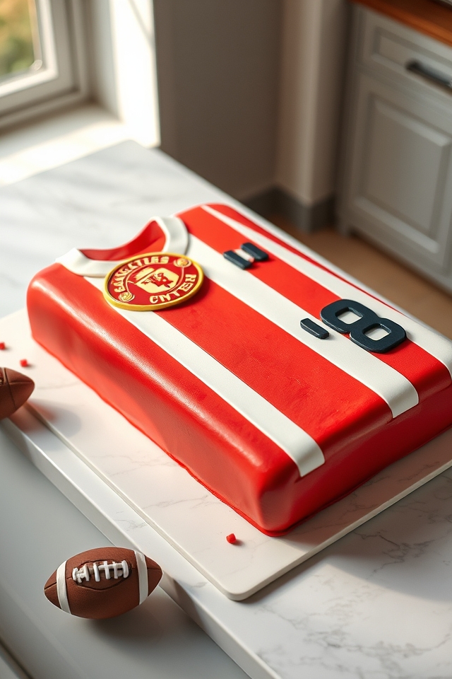 personalized football jersey cake
