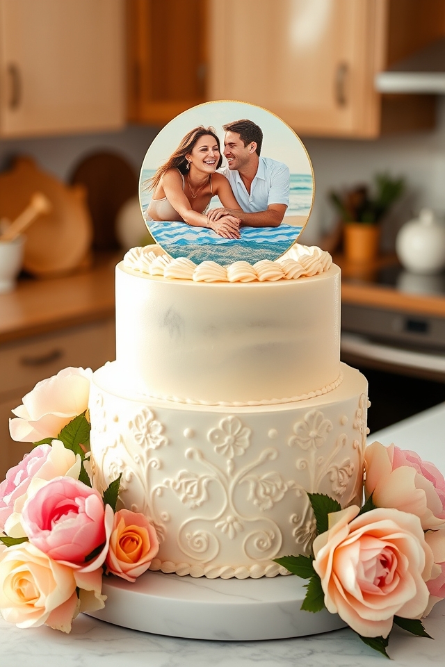 personalized photo memory cake