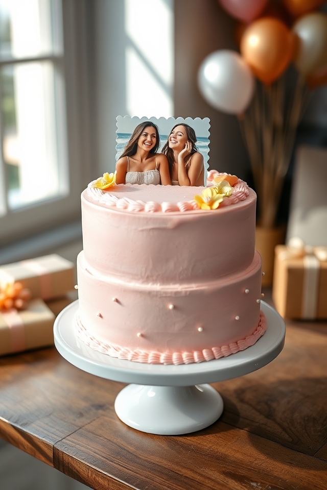 personalized photo memory cake