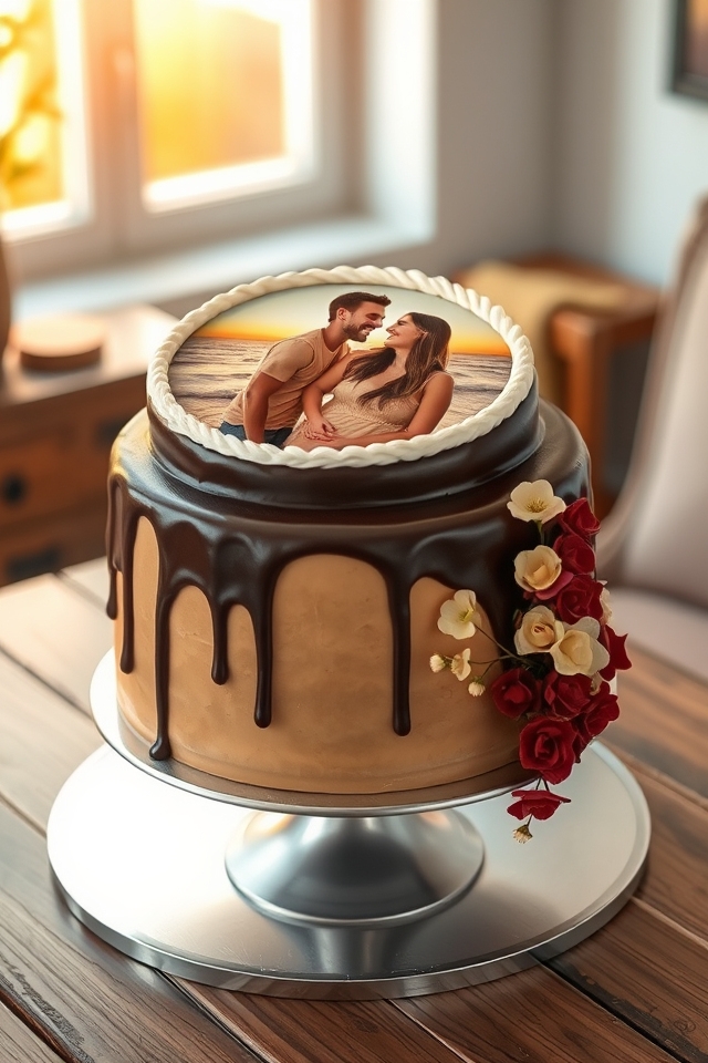 personalized photo memory cake