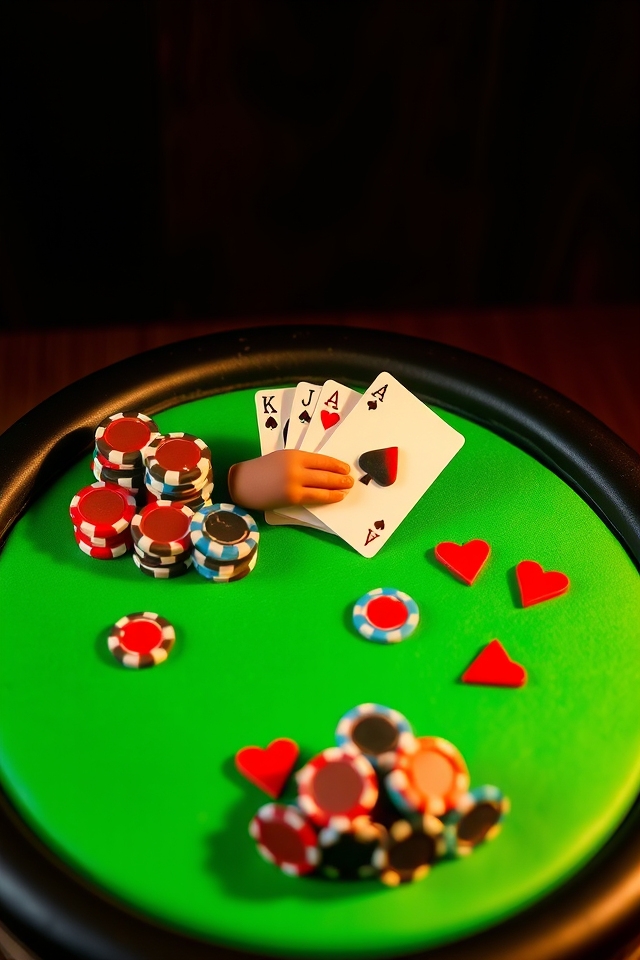 personalized poker table cake