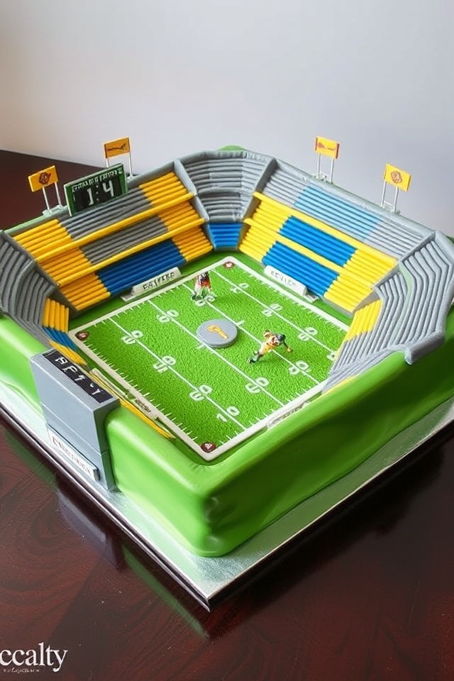 personalized sports stadium cake