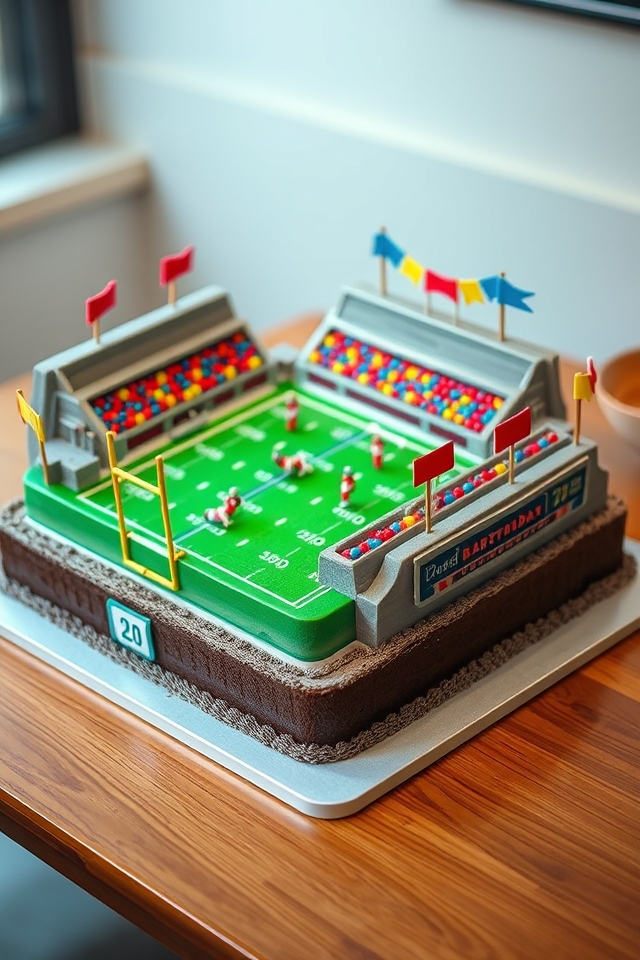 personalized stadium sports cake