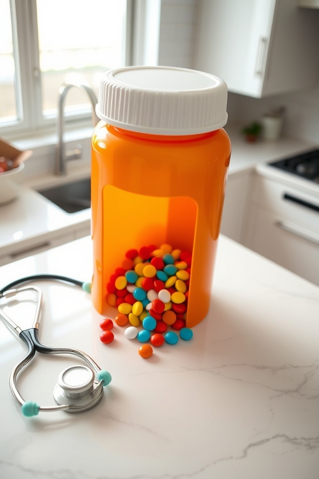 pill bottle illusion cake