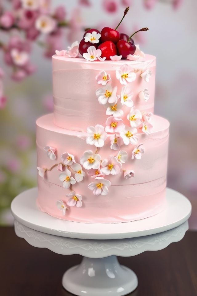 pink cherry blossom layers