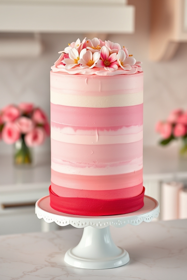 pink ombre layered beauty