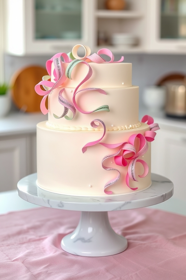 playful artistic ribbon swirls